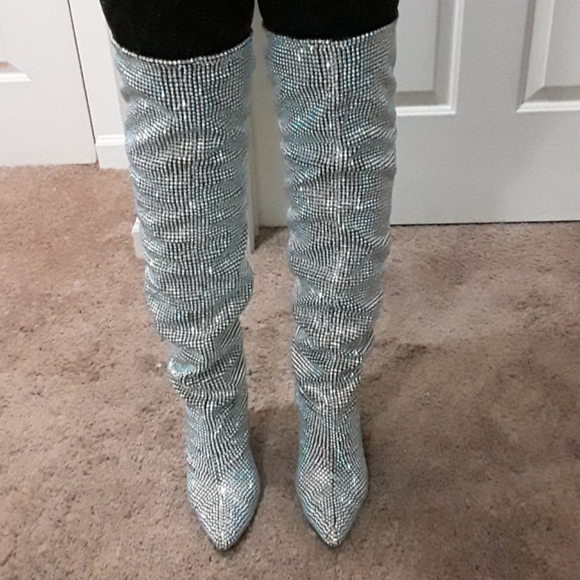 no brand Shoes - Faux Diamond Shimmer boots
